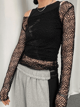 Langarm-Stricktop mit kalten Schultern